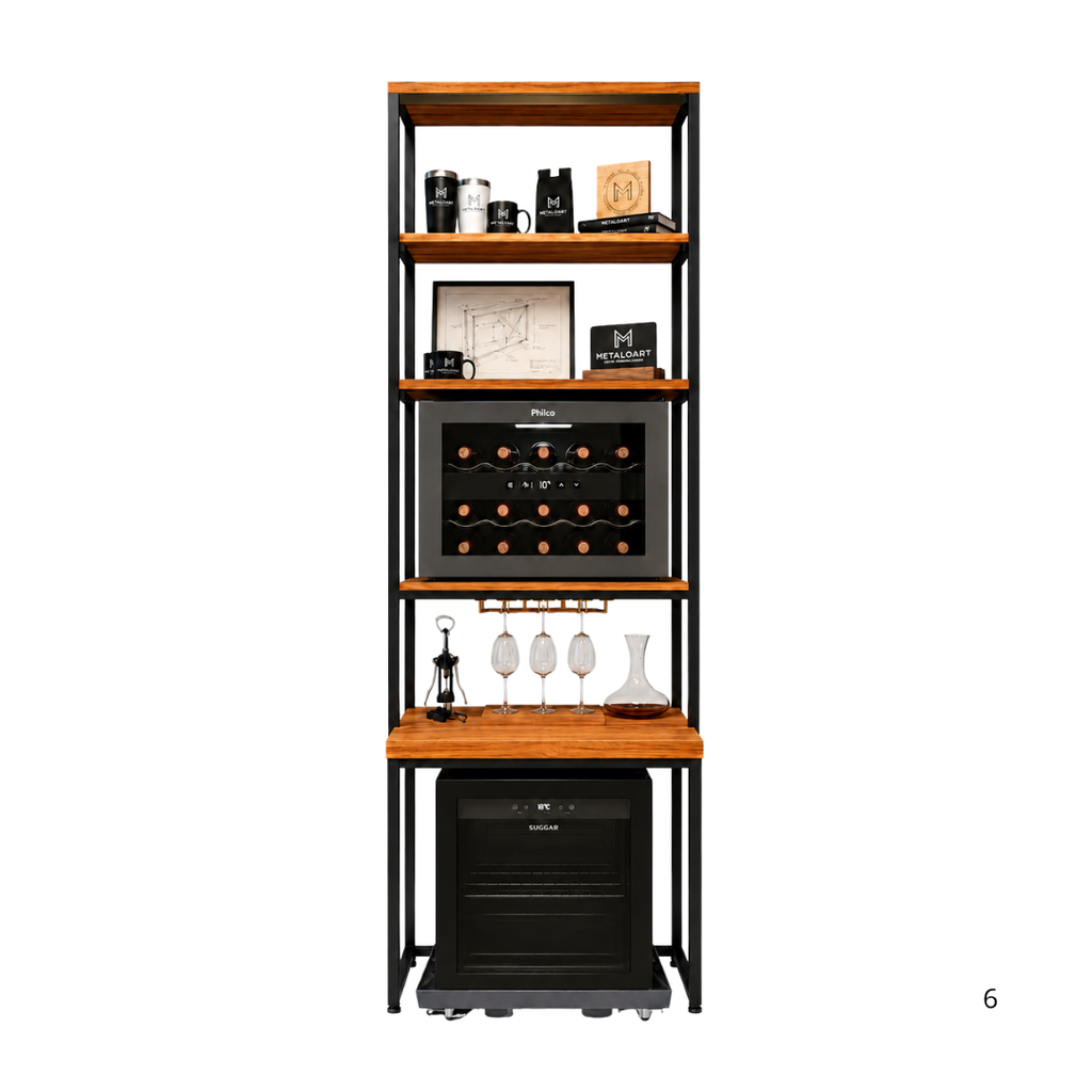 Móvel Industrial para Frigobar e Cervejeira Bordeaux