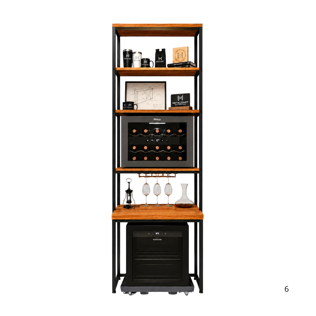 Móvel Industrial para Frigobar e Cervejeira Bordeaux