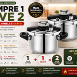 Kit 2 Panelas de Pressão Inox 4L | Compre 1 e Leve 2