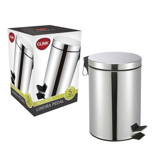 Lixeira 5l Em Aço Inoxidavel Com Pedal E Balde Removivel