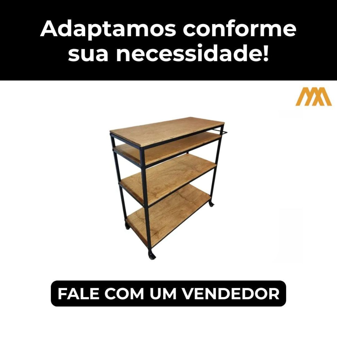 Carrinho Mesa Gourmet Industrial